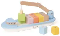 Set din lemn Classic World - Navă cu blocuri de lemn