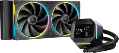 Cooler lichid DeepCool - LM240 ARGB, 2x120 mm, negru