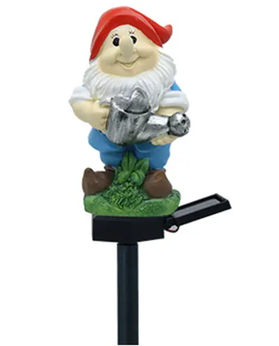 Decoratiune solara figurina pitic cu stropitoare pentru gradina