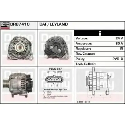 Generator/alternator DELCO REMY DRB7410