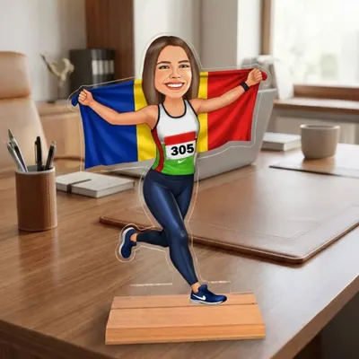 Caricatura pentru atleta - Statueta Personalizata tip Trofeu