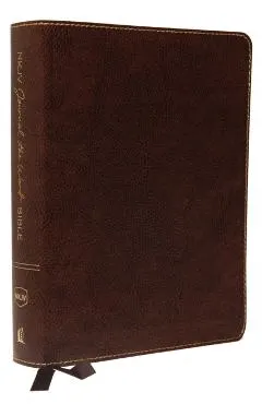 NKJV, Journal the Word Bible, Large Print, Bonded Leather, Brown, Red Letter Edition: Reflect, Journal, or Create Art Next to Your Favorite Verses