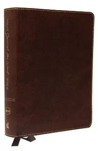 NKJV, Journal the Word Bible, Large Print, Bonded Leather, Brown, Red Letter Edition: Reflect, Journal, or Create Art Next to Your Favorite Verses