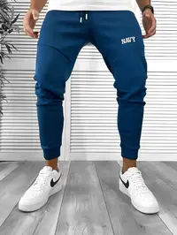 Pantaloni de trening albastri , silon, conici 12376 D3-3.2
