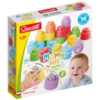Set constructie cu forme moi, Quercetti, Momy Soft Happy Sound, 18 piese
