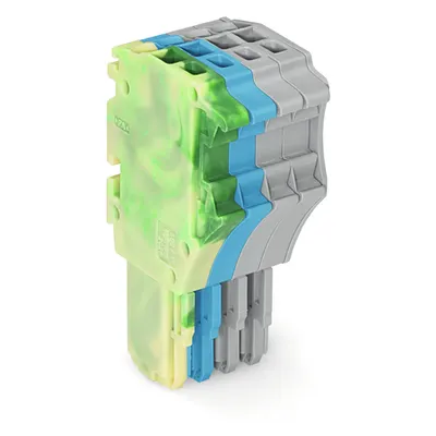 1-conductor female plug; 1.5 mm²; 4-pole; 1,50 mm²; green-yellow, blue, gray