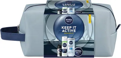 Nivea Men Set cadou Keep It Active, cu trusă de toaletă, 4 piese