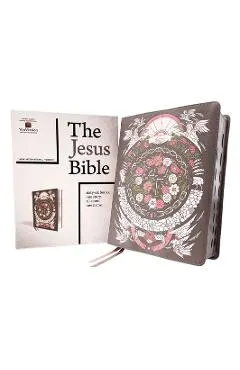 The Jesus Bible Artist Edition, Niv, Leathersoft, Gray Floral, Thumb Indexed, Comfort Print