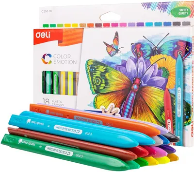 Pasteluri plastic Deli Color Emotion - EC20010, 18 culori