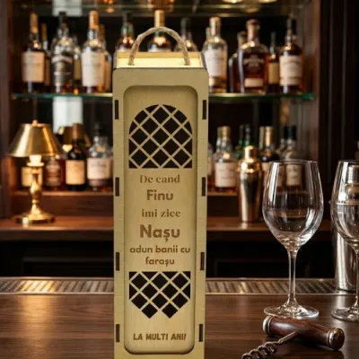 Cutie De Vin Personalizata - Pentru Nasu
