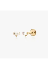 Cercei piercing labret din aur galben Shine - Zirconiu