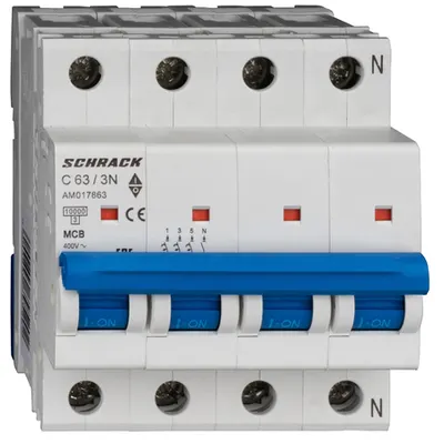 Intreruptor automat AMPARO 10kA, C 63A, 3+N