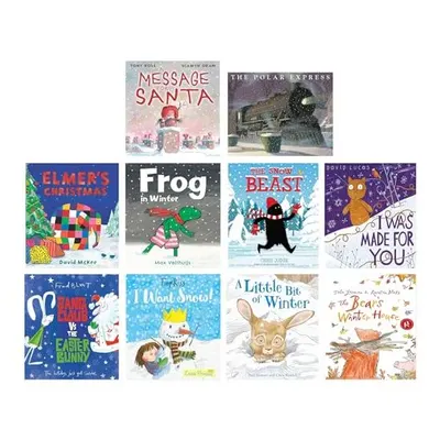 Cosy Christmas 10 Classic Festive Stories Picture Books Collection (A Message For Santa, The Polar Express, I was Made For You, I want Snow, Santa Claus vs the Easter Bunny, Elmer Christmas & 4 More)