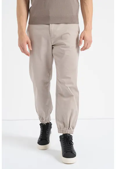 Pantaloni cu talie medie - Maro taupe deschis