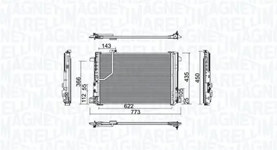 Radiator AC condensator cu uscator potrivit MERCEDES C (C204), C T-MODEL (S204), C (W204), CLS (C218), CLS SHOOTING BRAKE (X218), E (A207), E (C207), E T-MODEL (S212), E (W212), GLK (X204) 1.6-6.2 01.