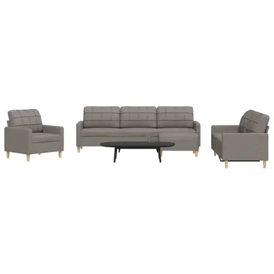 Gossi set de canapea cu perne, 4 piese, gri taupe, material textil