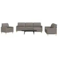 Gossi set de canapea cu perne, 4 piese, gri taupe, material textil