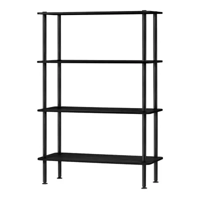 Etajeră neagră cu aspect de lemn de stejar 80x127x35 cm Teidi – noo.ma