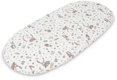 Cearșaf pentru cărucior de bebeluși Sensillo - Cotton, 35 x 75 cm, Forest Beige