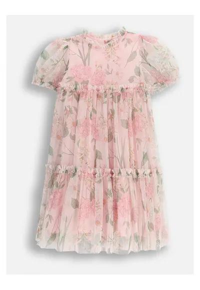 Rochie elegantă din tul - Roz pastel