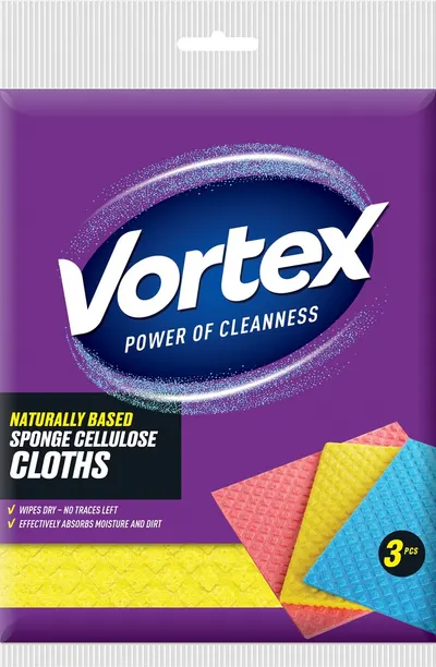 Prosoape absorbante din celuloză Vortex - 3 bucăți, multicolore