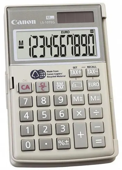 Calculator Canon - LS10TEGDBL, 10 cifre, gri deschis