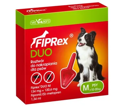 FIPRex Duo M, solutie antiparazitara externa, caini talie medie, (10-20 kg), 1 pipeta