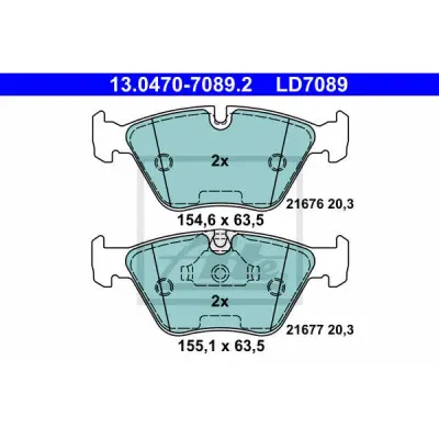 Set placute frana, frana disc ATE 13.0470-7089.2