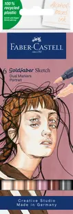 Marker sketch 2 varfuri, 6buc/set, portret, Goldfaber Faber-Castell