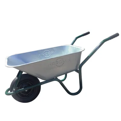 Roaba pentru constructii si gradina Hardmix 100L cadru verde roata pneumatica