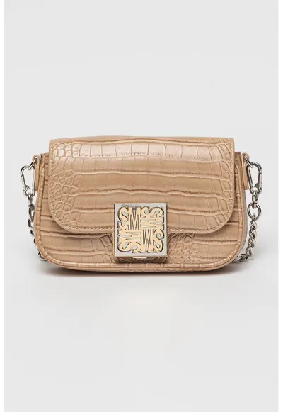 Geanta crossbody din piele ecologica cu aspect de piele de crocodil Blilah - Bej