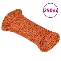 vidaXL Frânghie de barcă, portocaliu, 3 mm, 250 m, polipropilenă