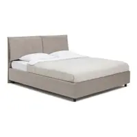 Pat matrimonial taupe tapițat cu spațiu de depozitare cu somieră 160x200 cm Myra Pillow – Bonami Selection