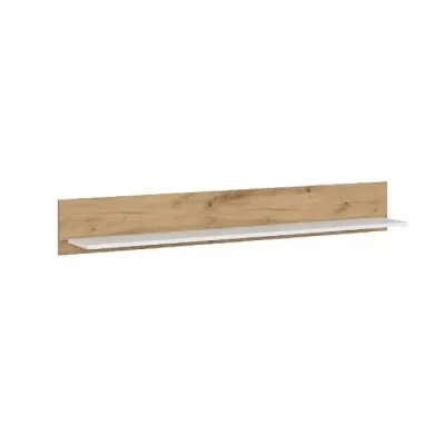 Raft suspendat VIGO, alb + stejar wotan, 150x20x21 cm