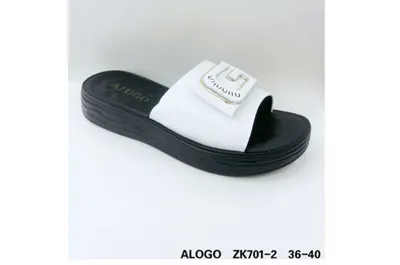 Papuci pentru Femei, Casual-eleganti, Talpa usoara, Piele ecologica Premium,Engross, 8buc/set, marimi 36-40, Model catarama,Alb-auriu