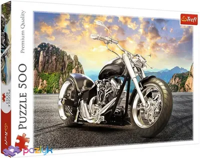 Puzzle Trefl din 500 de piese - Black motorcycle