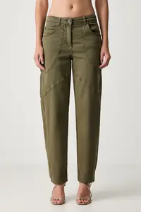Liu Jo pantaloni baggy pentru femei din bumbac cu elastan
