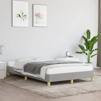 vidaXL Cadru de pat fără saltea, gri deschis, 120x200 cm, textil