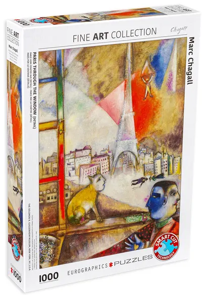 Puzzle Eurographics din 1000 de piese - Paris de la fereastra, Mark Chagall