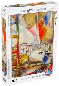 Puzzle Eurographics din 1000 de piese - Paris de la fereastra, Mark Chagall