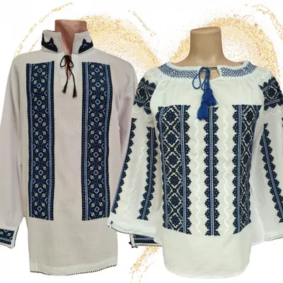 Set Traditional Cuplu 587 Camasi traditionale cu broderie