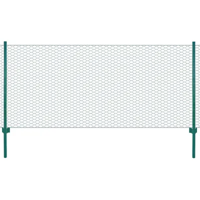 vidaXL Gard din plasă de sârmă cu stâlpi, verde, 25 x 0,5 m, oțel