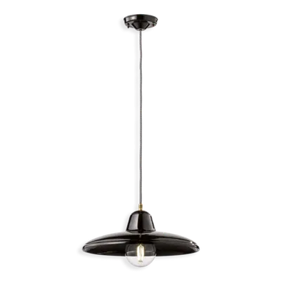 Lustra, lampa suspendata RETRO B&W FINISH 8 - SMALTO NERO C2330