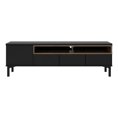 Comodă TV neagră 156x48x48 cm Roomers – Tvilum