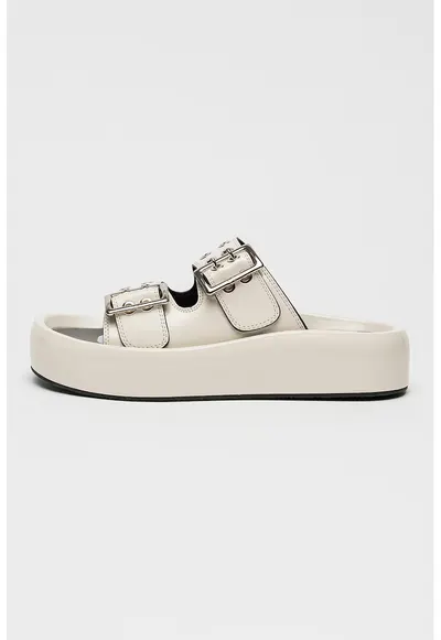 Papuci flatform Raya Ari - Negru/Alb murdar