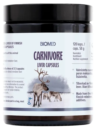 Carnivore Liver, liofilizat, 485 mg, 120 capsule, Biomed