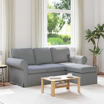 vidaXL Canapea Gri deschis 195 x 138 x 80 cm țesătură