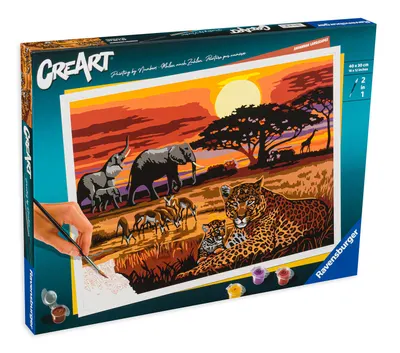 Set de pictură Ravensburger CreArt - Peisaje din savană