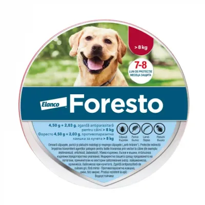 Zgarda antiparazitara Foresto pentru caini 8 kg