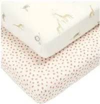 Cearșaf de jos cu elastic pentru pat Mamas & Papas - Jungle, 70 x 142 cm, 2 buc